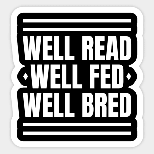 Chef's Well-Read Delight: Perfect Gift for Book Lovers and Cooks! Sticker